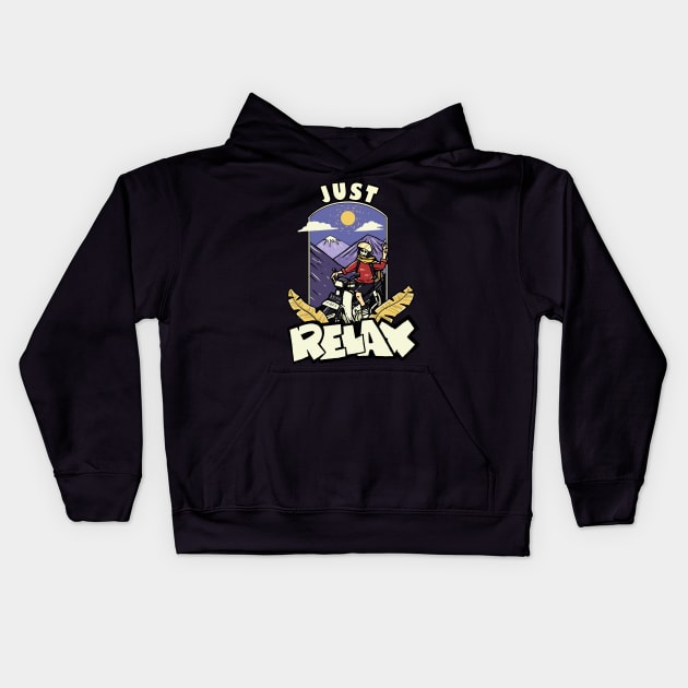 Vacation Relax Kids Hoodie by Wiskithi